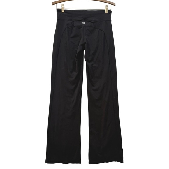 Athleta Black Wide Leg Yoga Pants Womens Small Activewear Trousers - Picture 2 of 3